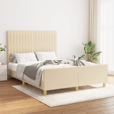 vidaXL krémszínű szövet ágykeret fejtámlával 140 x 190 cm ágy és ágykellék