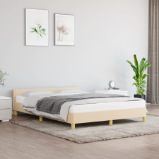 vidaXL krémszínű szövet ágykeret fejtámlával 140 x 200 cm ágy és ágykellék