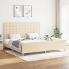 vidaXL Krémszínű szövet ágykeret fejtámlával 200x200 cm
