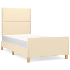 vidaXL krémszínű szövet ágykeret fejtámlával 90 x 190 cm (3124941) ágy és ágykellék