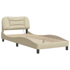 vidaXL krémszínű szövet ágykeret fejtámlával 90 x 190 cm (3207742) ágy és ágykellék