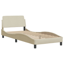 vidaXL krémszínű szövet ágykeret fejtámlával 90 x 190 cm (373090) ágy és ágykellék