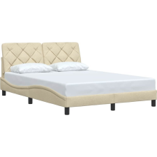 vidaXL krémszínű szövet ágykeret matrac nélkül 120x200 cm (3310592) ágy és ágykellék