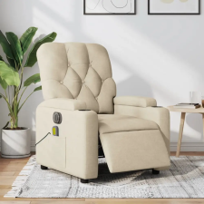 vidaXL krémszínű szövet dönthető elektromos masszázsfotel masszázsfotel