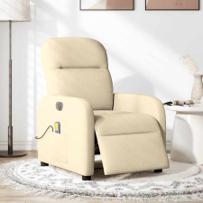 vidaXL krémszínű szövet dönthető elektromos masszázsfotel (3302970) masszázsfotel