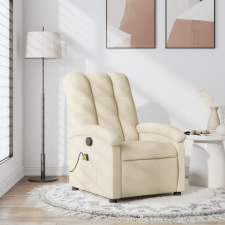 vidaXL krémszínű szövet dönthető masszázsfotel masszázsfotel