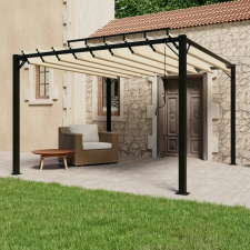vidaXL Krémszínű szövet és alumínium pavilon lamellás tetővel 3 x 3 m kerti bútor