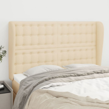 vidaXL krémszínű szövet fejtámla szárnyakkal 147 x 23 x 118/128 cm ágy és ágykellék