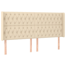 vidaXL krémszínű szövet fejtámla szárnyakkal 203x16x118/128 cm (3119943) ágy és ágykellék