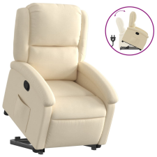 vidaXL krémszínű szövet felállást segítő dönthető fotel (3204173) bútor