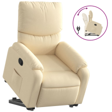 vidaXL krémszínű szövet felállást segítő dönthető fotel (3204833) bútor