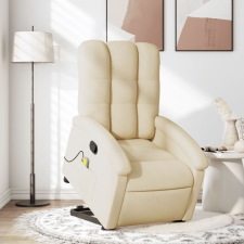 vidaXL krémszínű szövet felállást segítő dönthető masszázsfotel masszázsfotel