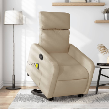 vidaXL krémszínű szövet felállást segítő dönthető masszázsfotel masszázsfotel
