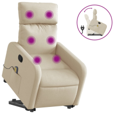vidaXL krémszínű szövet felállást segítő dönthető masszázsfotel (3206716) masszázsfotel