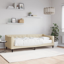 vidaXL Krémszínű szövet kanapéágy matraccal 80 x 200 cm ágy és ágykellék