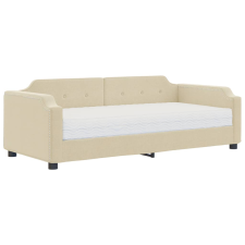 vidaXL krémszínű szövet kanapéágy matraccal 80 x 200 cm (3197615) ágy és ágykellék