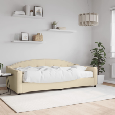 vidaXL krémszínű szövet kanapéágy matraccal 90 x 200 cm ágy és ágykellék