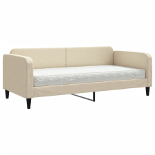vidaXL krémszínű szövet kanapéágy matraccal 90 x 200 cm (3196802) ágy és ágykellék