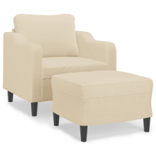 vidaXL krémszínű szövet kanapéfotel lábtartóval 60 cm bútor