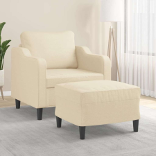 vidaXL krémszínű szövet kanapéfotel lábtartóval 60 cm bútor