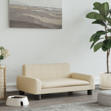 vidaXL krémszínű szövet kutyaágy 70 x 45 x 30 cm szállítóbox, fekhely kutyáknak
