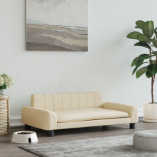 vidaXL krémszínű szövet kutyaágy 90 x 53 x 30 cm szállítóbox, fekhely kutyáknak