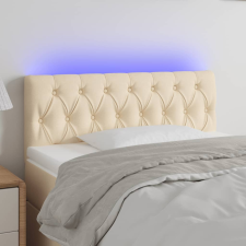 vidaXL krémszínű szövet LED-es fejtámla 100 x 7 x 78/88 cm ágy és ágykellék