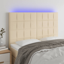 vidaXL krémszínű szövet LED-es fejtámla 144x5x118/128 cm ágy és ágykellék