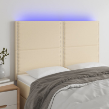 vidaXL krémszínű szövet LED-es fejtámla 144x5x118/128 cm ágy és ágykellék