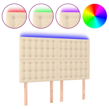 vidaXL krémszínű szövet LED-es fejtámla 144x5x118/128 cm (3122861) ágy és ágykellék