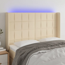 vidaXL krémszínű szövet LED-es fejtámla 147x16x118/128 cm ágy és ágykellék