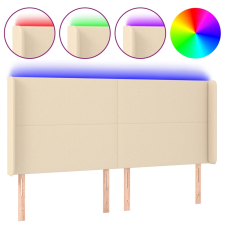 vidaXL krémszínű szövet LED-es fejtámla 183x16x118/128 cm (3123787) ágy és ágykellék