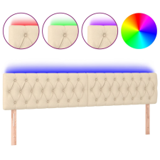 vidaXL krémszínű szövet LED-es fejtámla 200x7x78/88 cm (3121975) ágy és ágykellék