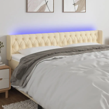 vidaXL krémszínű szövet LED-es fejtámla 203 x 16 x 78/88 cm ágy és ágykellék