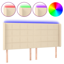 vidaXL krémszínű szövet LED-es fejtámla 203x16x118/128 cm (3124075) ágy és ágykellék