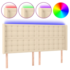 vidaXL krémszínű szövet LED-es fejtámla 203x16x118/128 cm (3124509) ágy és ágykellék
