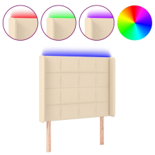 vidaXL krémszínű szövet LED-es fejtámla 83x16x118/128 cm (3124027) ágy és ágykellék