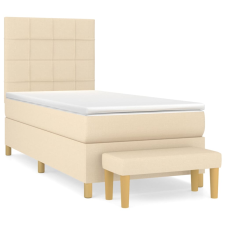 vidaXL krémszínű szövet rugós ágy matraccal 100 x 200 cm ágy és ágykellék