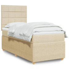 vidaXL krémszínű szövet rugós ágy matraccal 100 x 200 cm ágy és ágykellék