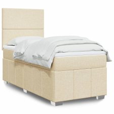 vidaXL krémszínű szövet rugós ágy matraccal 100 x 200 cm ágy és ágykellék
