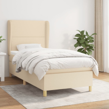 vidaXL krémszínű szövet rugós ágy matraccal 100 x 200 cm ágy és ágykellék