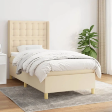 vidaXL krémszínű szövet rugós ágy matraccal 100 x 200 cm ágy és ágykellék