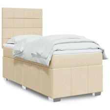 vidaXL krémszínű szövet rugós ágy matraccal 100 x 200 cm ágy és ágykellék
