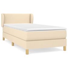 vidaXL krémszínű szövet rugós ágy matraccal 100 x 200 cm (3126706) ágy és ágykellék