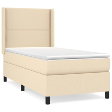 vidaXL krémszínű szövet rugós ágy matraccal 100 x 200 cm (3131334) ágy és ágykellék