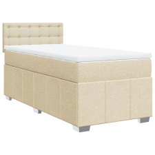 vidaXL krémszínű szövet rugós ágy matraccal 100 x 200 cm (3286998) ágy és ágykellék