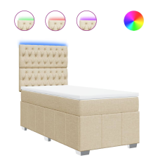 vidaXL krémszínű szövet rugós ágy matraccal 100 x 200 cm (3293891) ágy és ágykellék