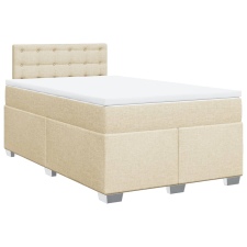 vidaXL krémszínű szövet rugós ágy matraccal 120 x 200 cm (3285874) ágy és ágykellék