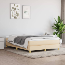 vidaXL krémszínű szövet rugós ágy matraccal 140 x 190 cm ágy és ágykellék
