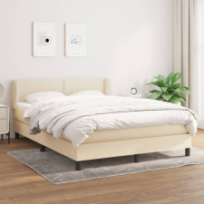 vidaXL krémszínű szövet rugós ágy matraccal 140 x 190 cm ágy és ágykellék